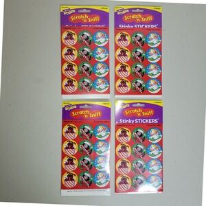 4 packs Scratch 'n Sniff Peppermint Scented Stickers ~ Holiday Pals